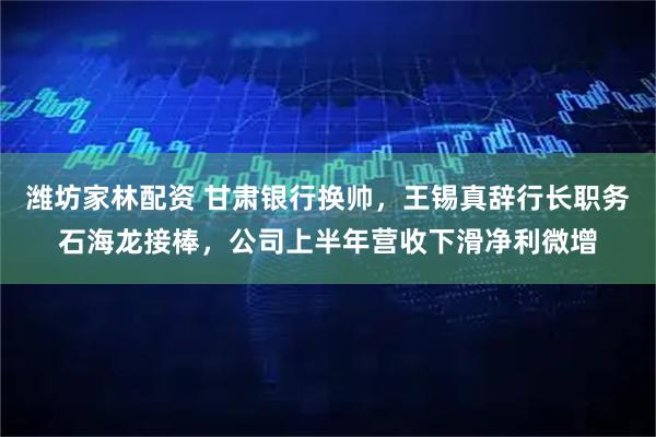 潍坊家林配资 甘肃银行换帅，王锡真辞行长职务石海龙接棒，公司上半年营收下滑净利微增